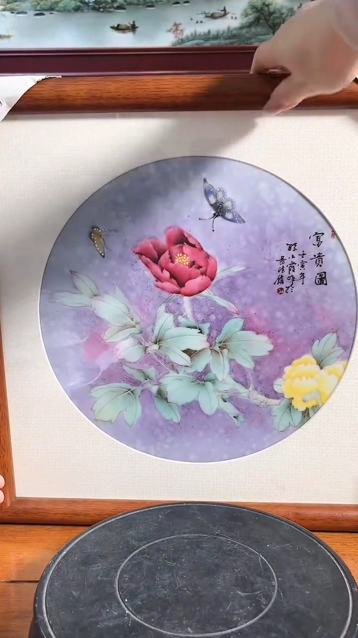 【闪购商品】官窑瓷画院820官窑瓷画院孙小霞牡丹花瓷板画