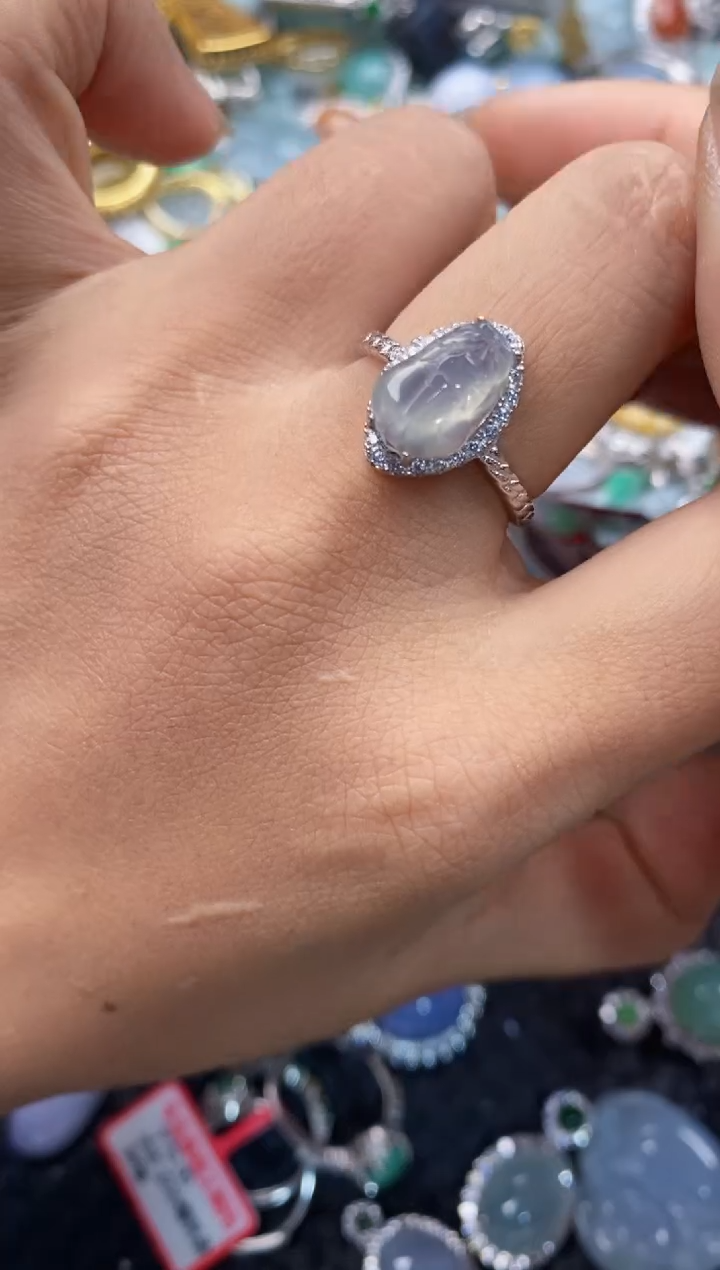 银S925镶嵌戒指翡翠777---4