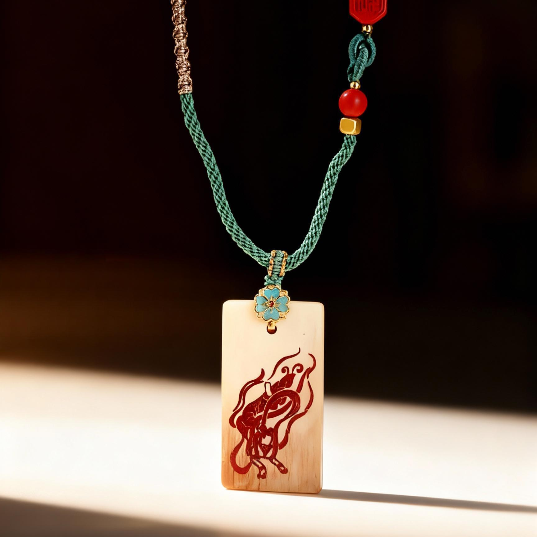 【兰因造物】太古牙雕 · 壁画系列猛犸牙吊坠男女款护身符平安牌