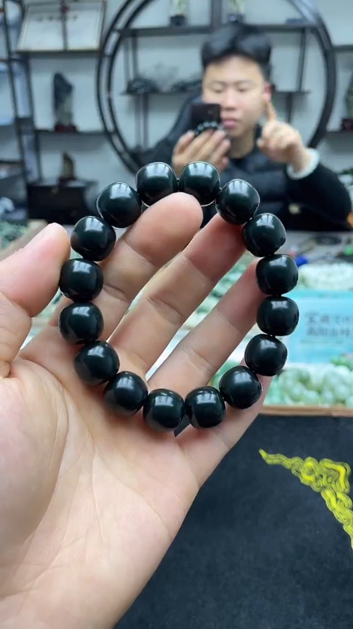 未镶嵌手串和田玉格尔木青玉14老型