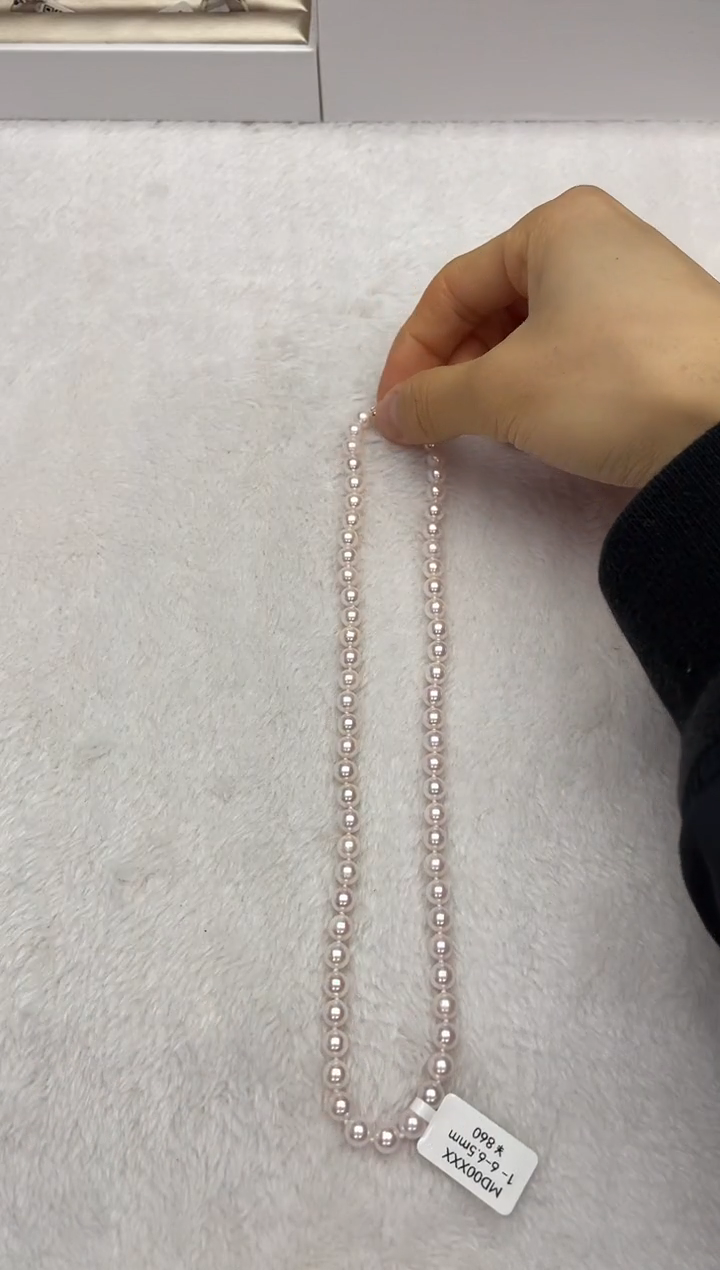海水珍珠银S925镶嵌项链AK6-6.5mm（多样性发一）
