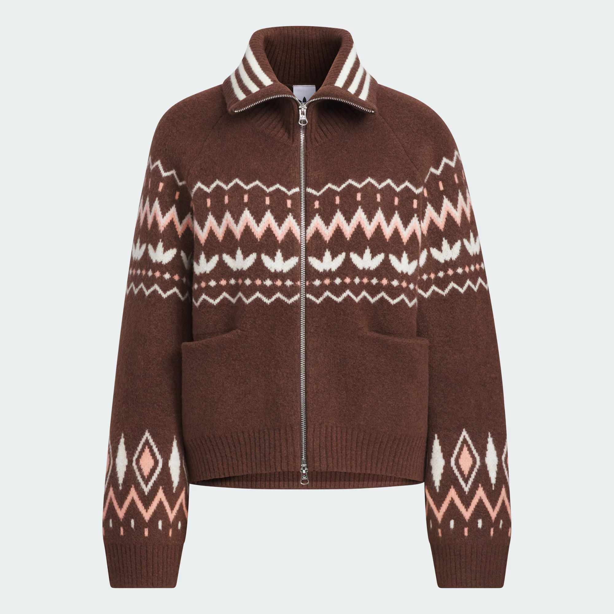 adidas FAIR ISLE CARDIGAN双开拉链提花运动宽松针织开衫KS5985