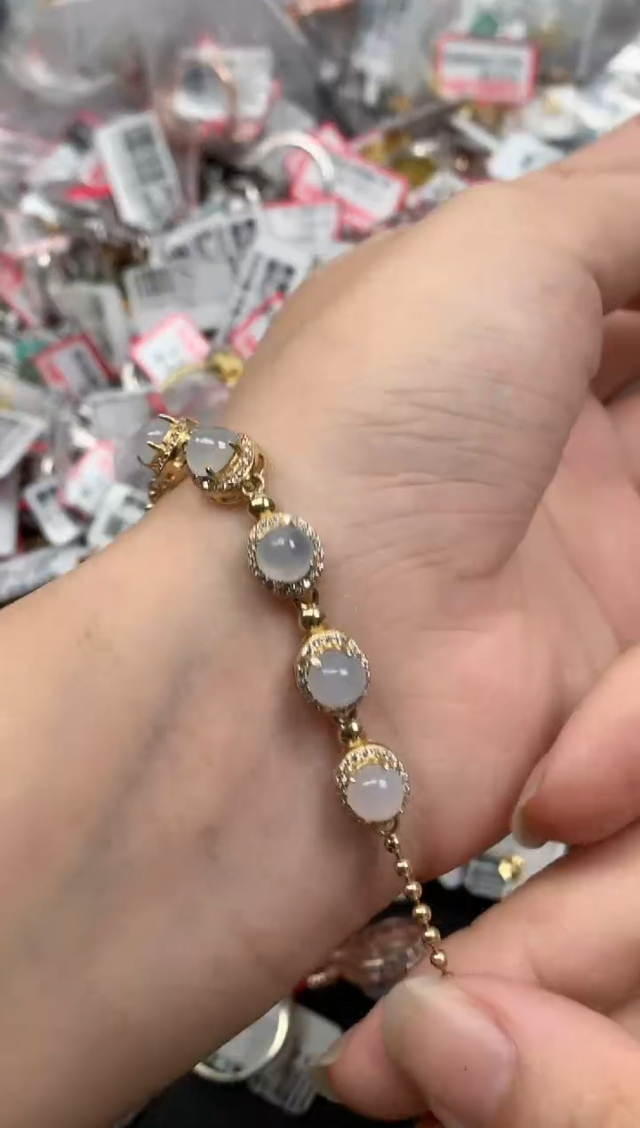 翡翠戒指银S925镶嵌天然A货缅甸翡翠