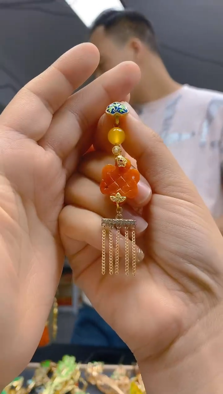 【闪购商品】翡翠耳饰合金0398翡翠压襟