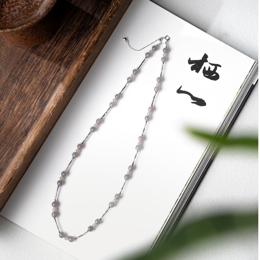 一期一会 | 和田玉卡4烟紫璀璨星海满天星项链