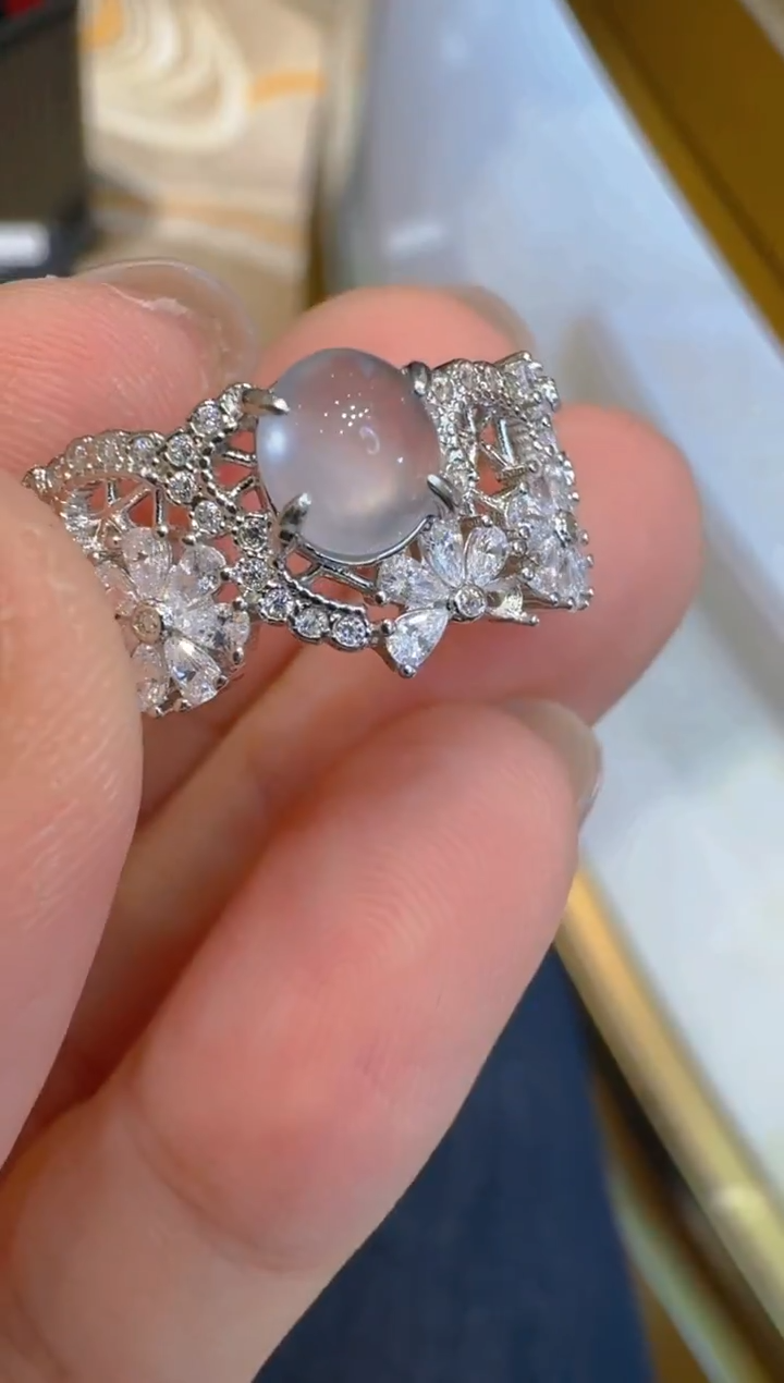 银S925镶嵌戒指翡翠多样性团购发一件