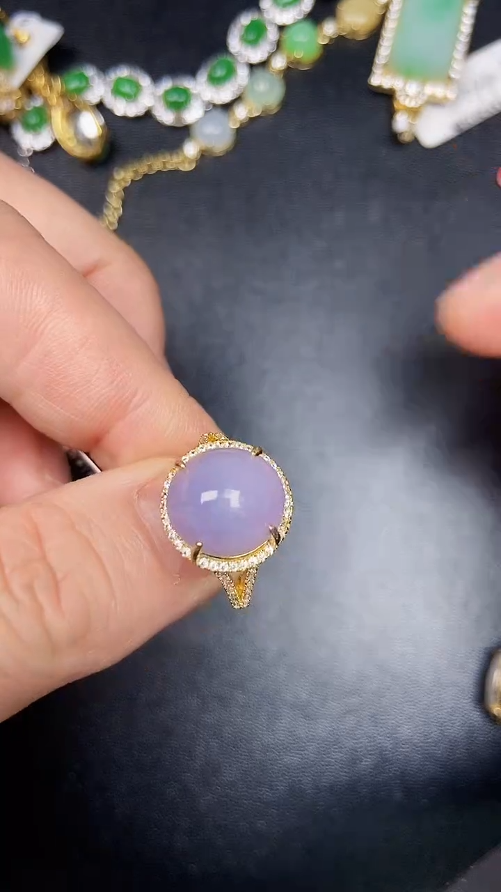 银S925镶嵌戒指翡翠8700