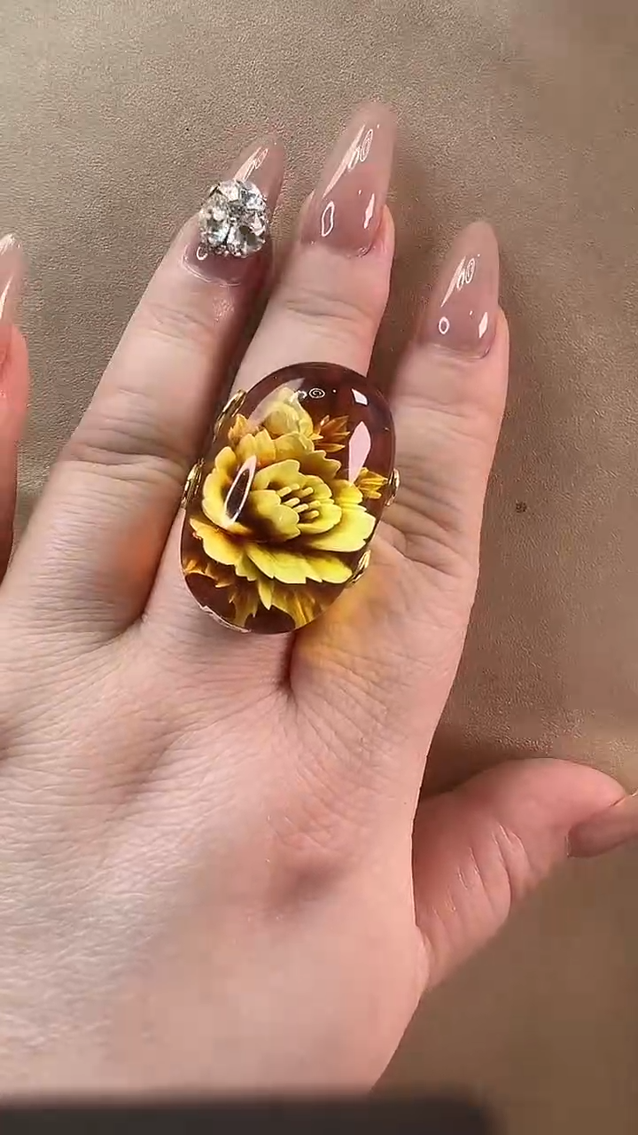 【闪购商品】琥珀戒指未镶嵌戒指