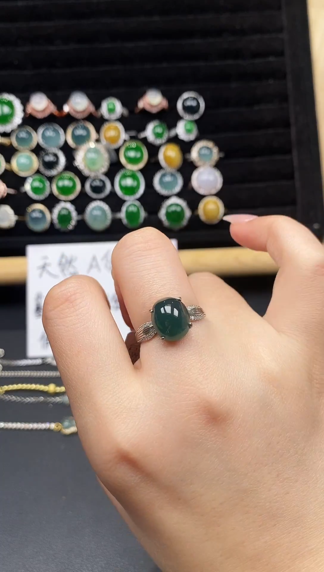 银S925镶嵌戒指翡翠111