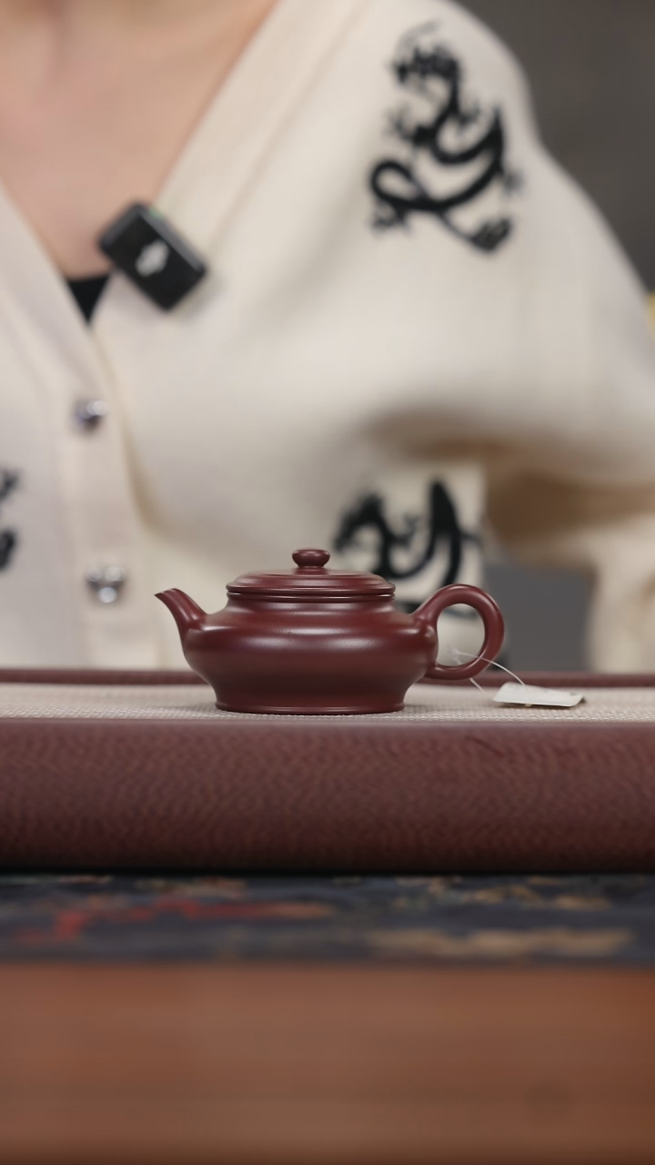 【闪购商品】紫砂茶壶HD龙血砂 虚扁 160cc