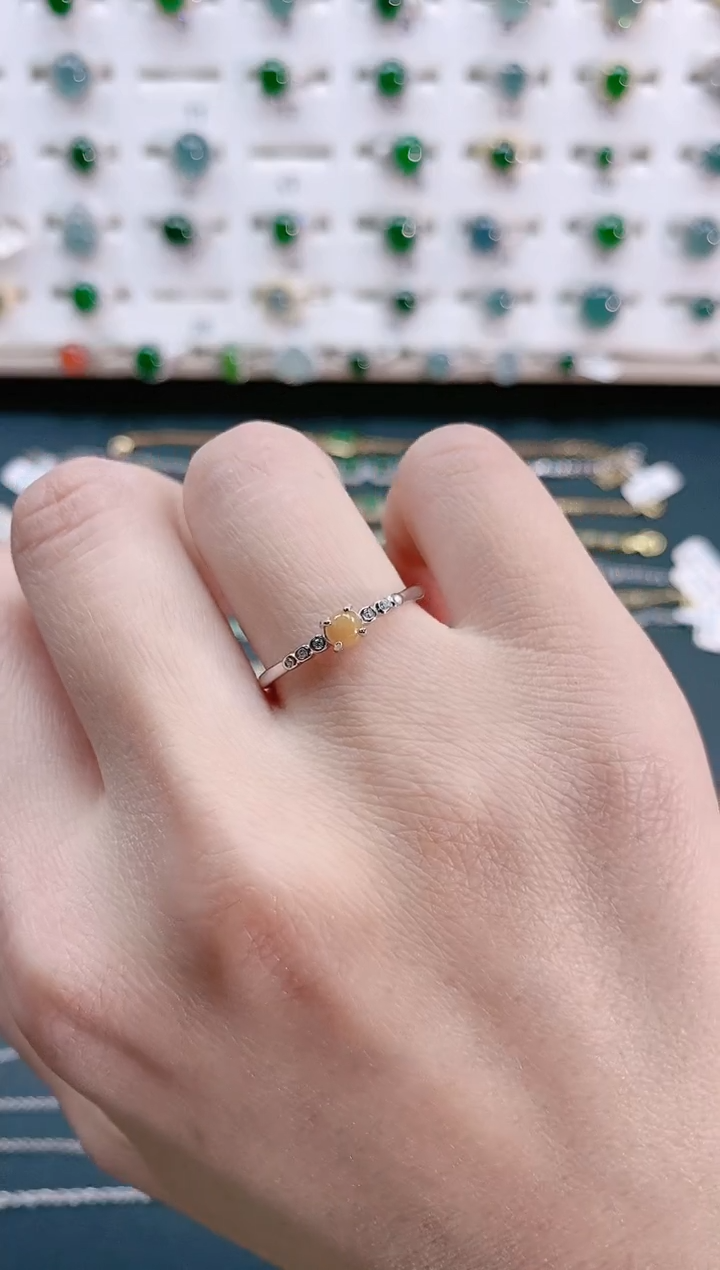 【闪购商品】翡翠戒指银S925镶嵌天然翡翠