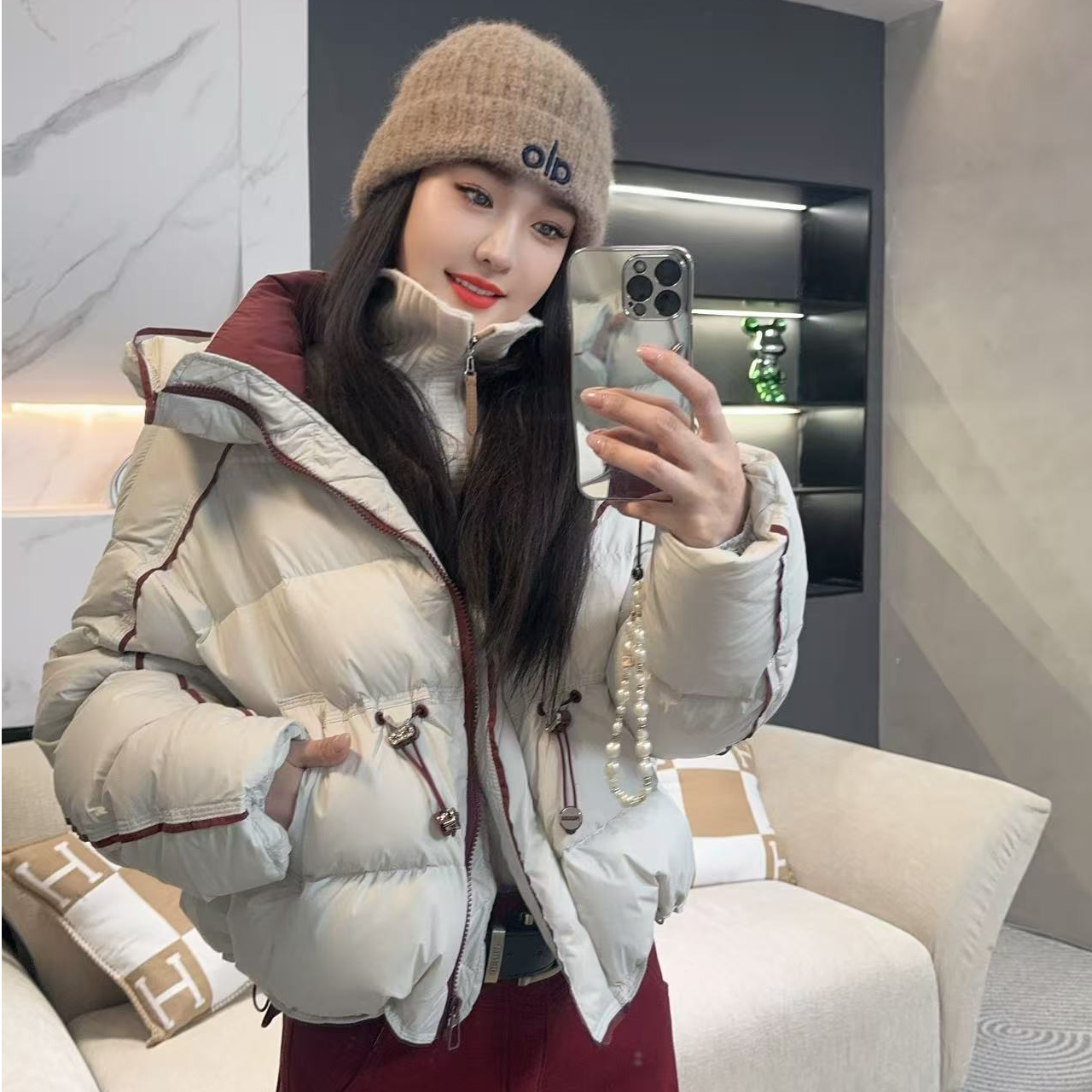 【墨穹星暖】2025冬季新款休闲时尚连帽羽绒服外套H6416