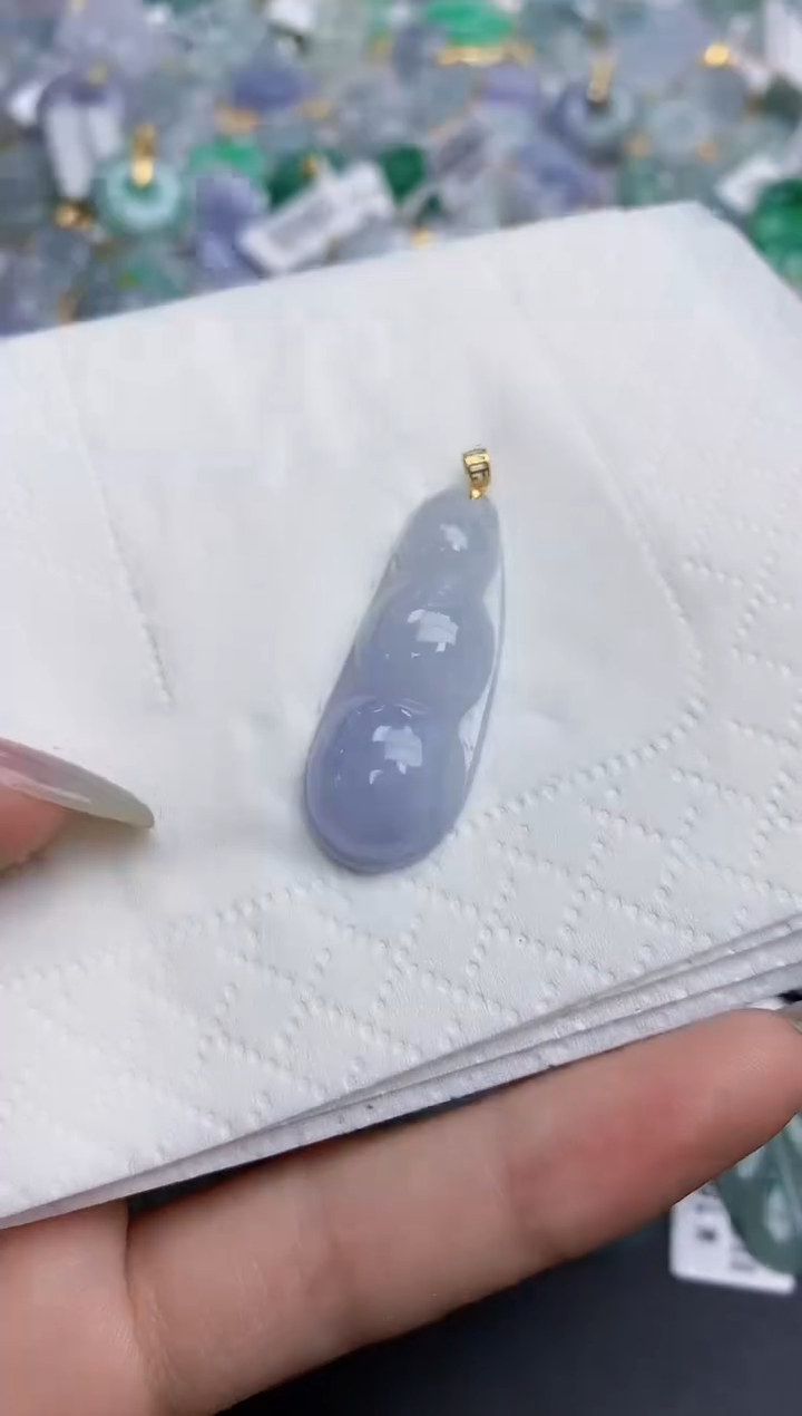 【闪购商品】翡翠颈饰18K金镶嵌天然缅甸翡翠A货