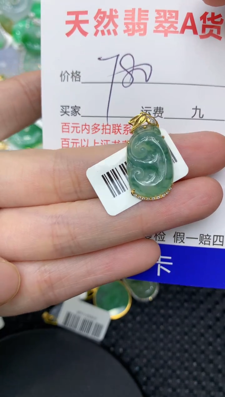 【闪购商品】翡翠颈饰18K金镶嵌1111111111111