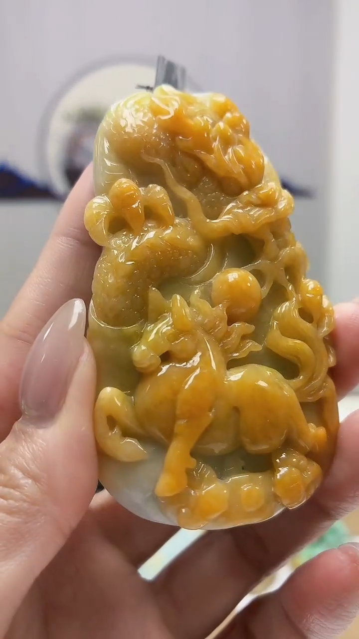 未镶嵌定制翡翠5160MM-毛货挂件80