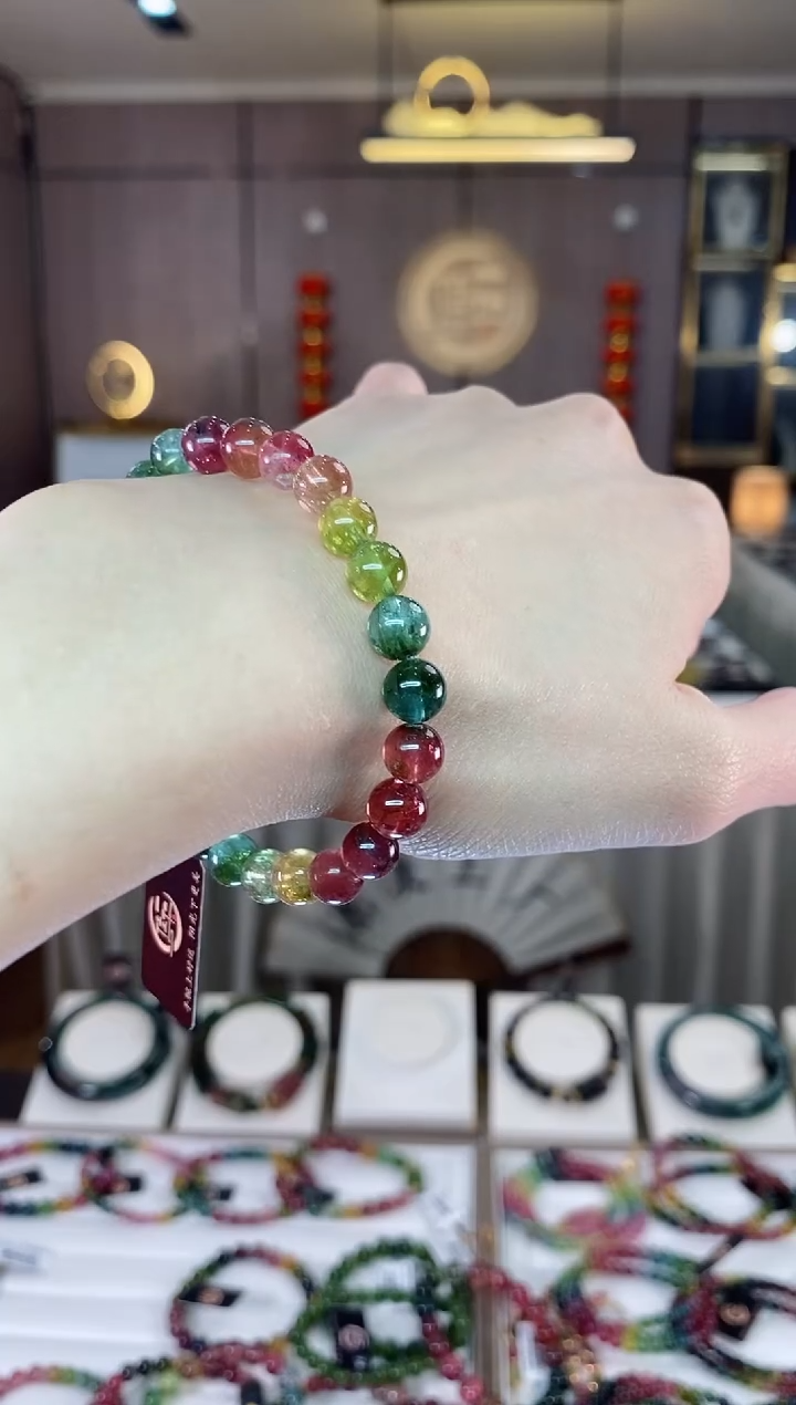 【闪购商品】碧玺西瓜单圈手串7mm+未镶嵌一物一证dan