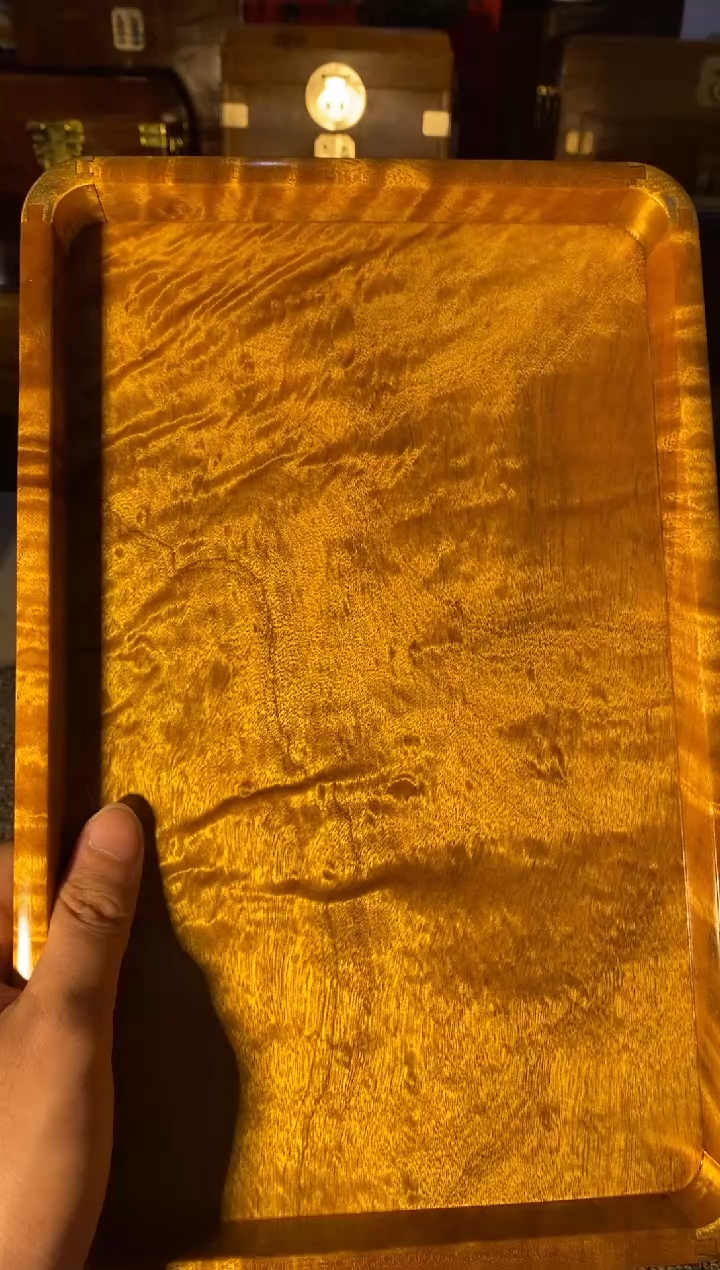 【闪购商品】金丝楠木艺金丝楠文承盘F12