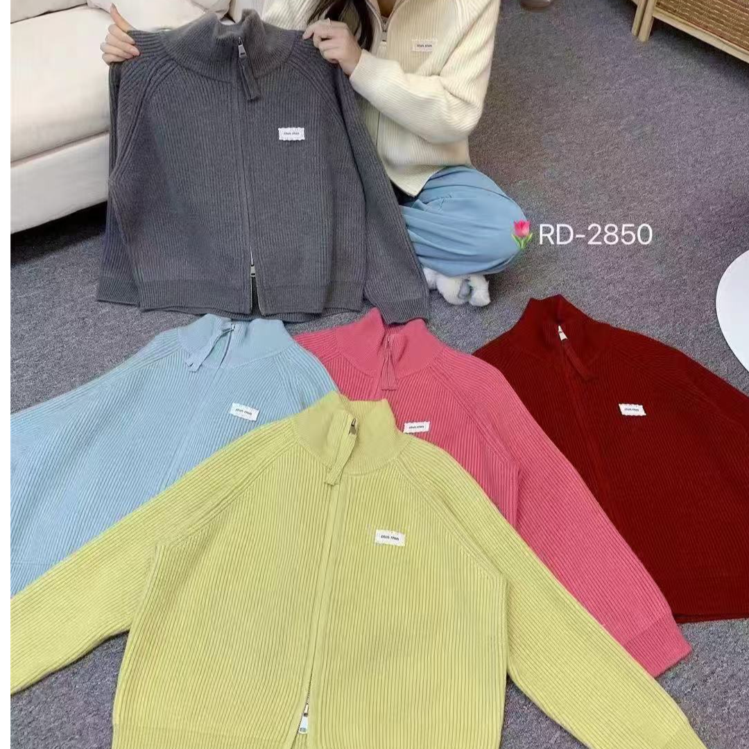 冬季加厚保暖拉链开衫毛衣