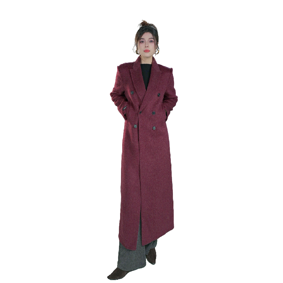 【楠大专属】法式长款女士厚款毛呢外套气质长袖外套常规款