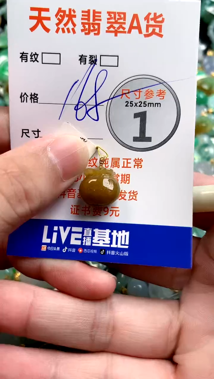 颈饰18K金镶嵌翡翠0734875855