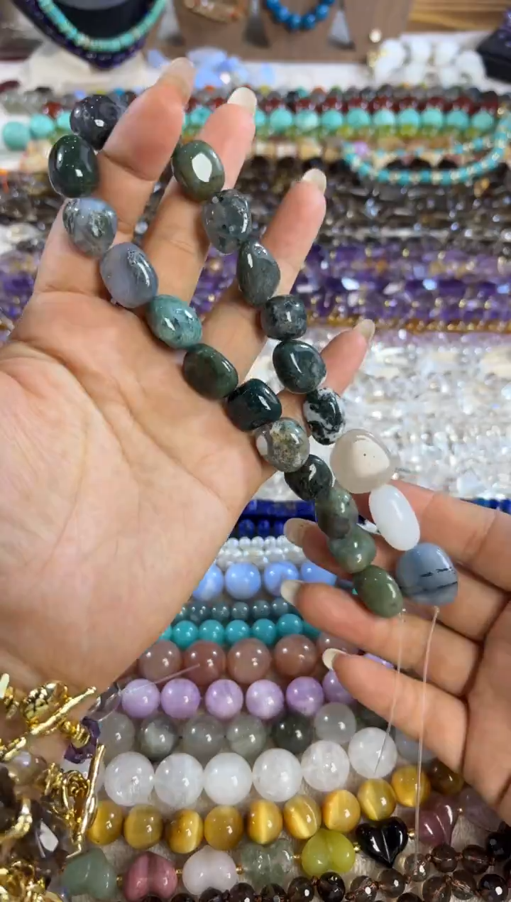 未镶嵌玛瑙/玉髓珠宝半成品海草玛瑙