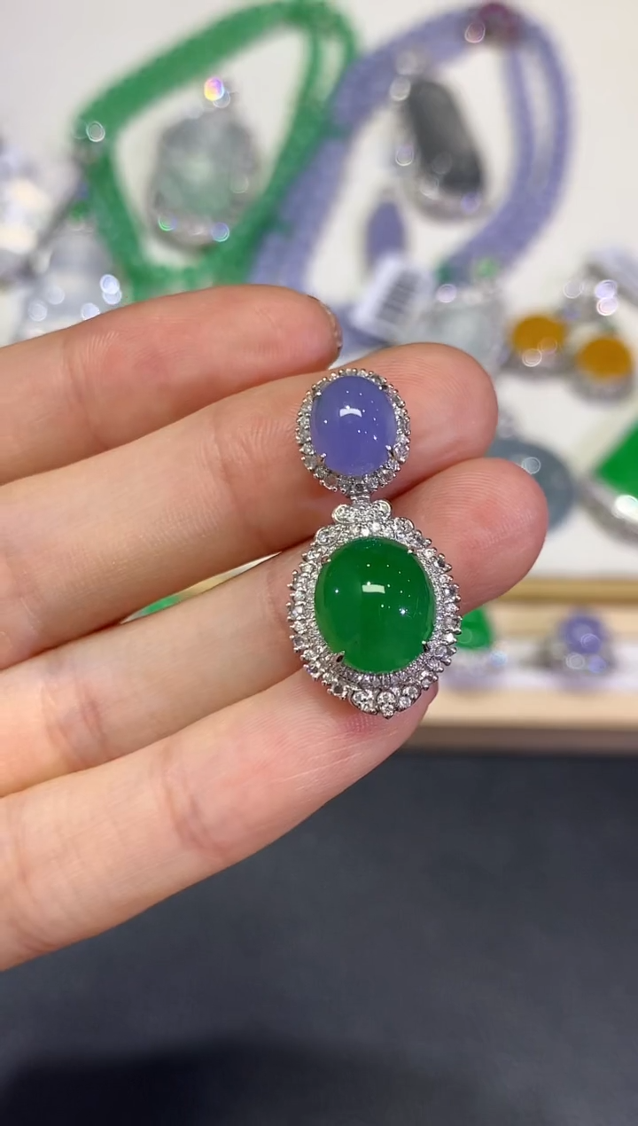 【闪购商品】翡翠颈饰18K金镶嵌团购22