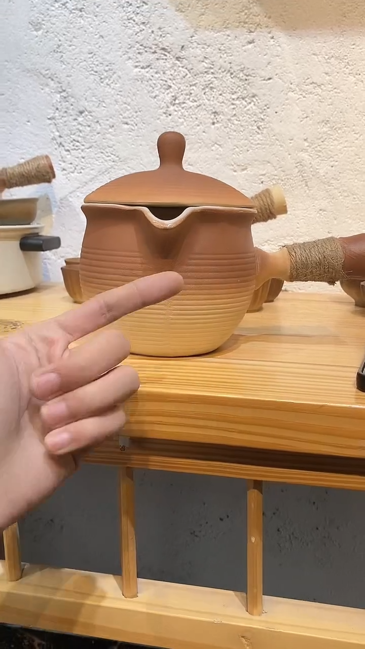 【闪购商品】1000ml褐色灵韵罐罐壶+陶瓷盖