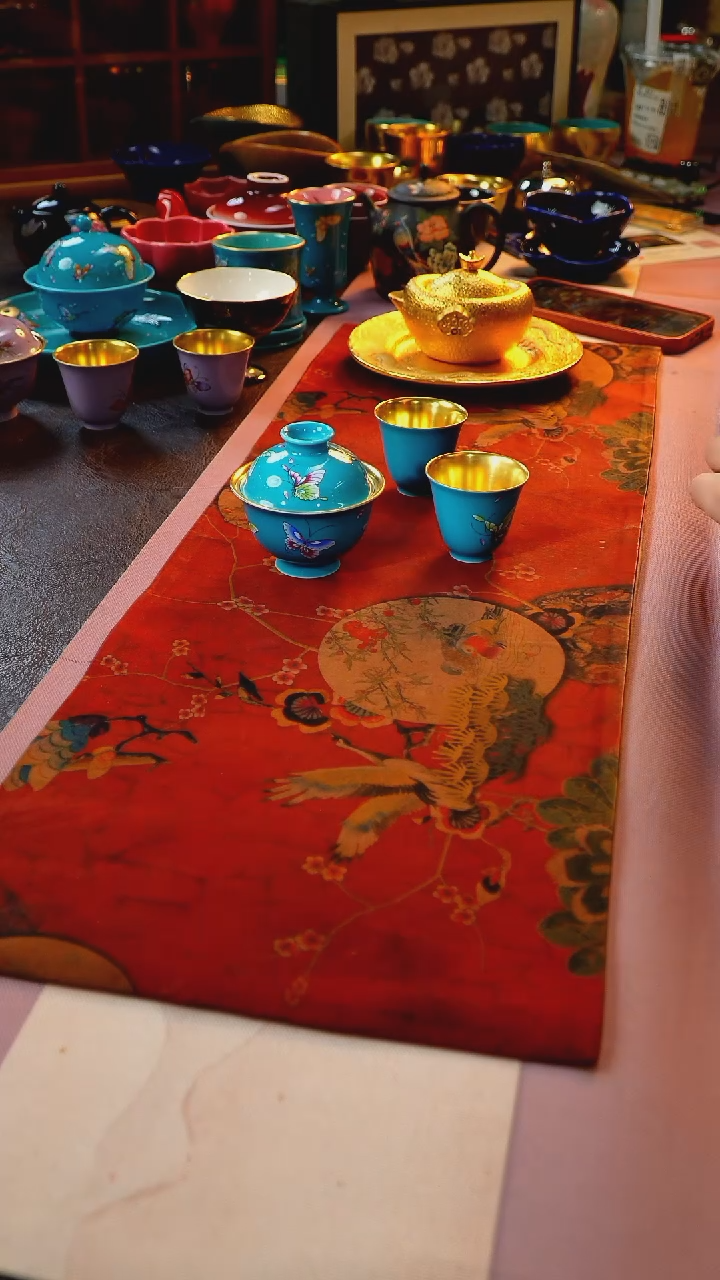 茶杯紫砂【宜景窑系列】松石蓝套组