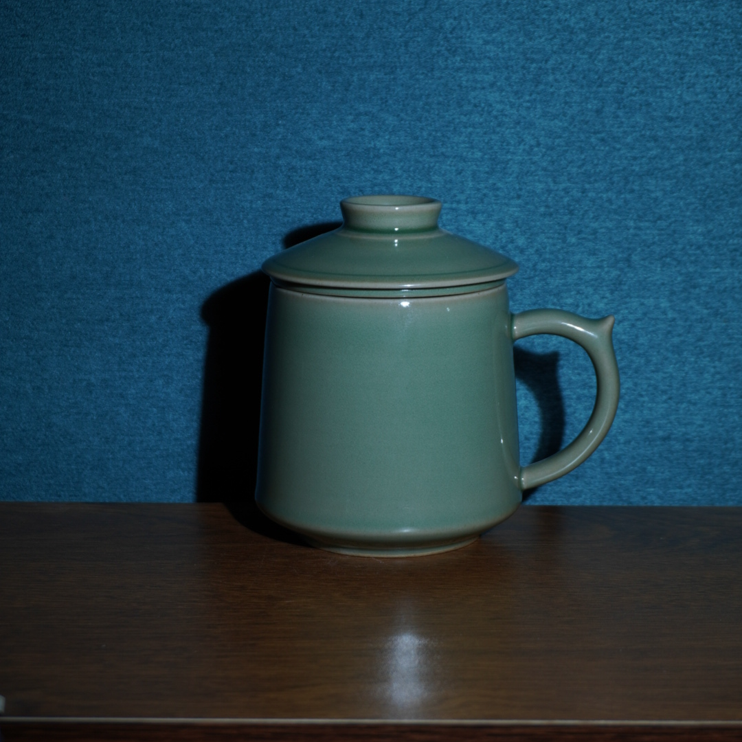 【办公专用】耀州窑茶漏办公杯马克杯网红泡茶杯主人杯