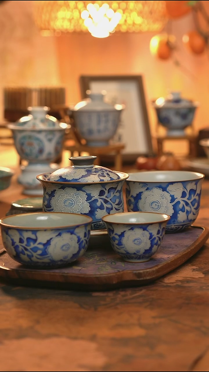 一个三才盖碗一个公道杯一个主人杯两个小客杯