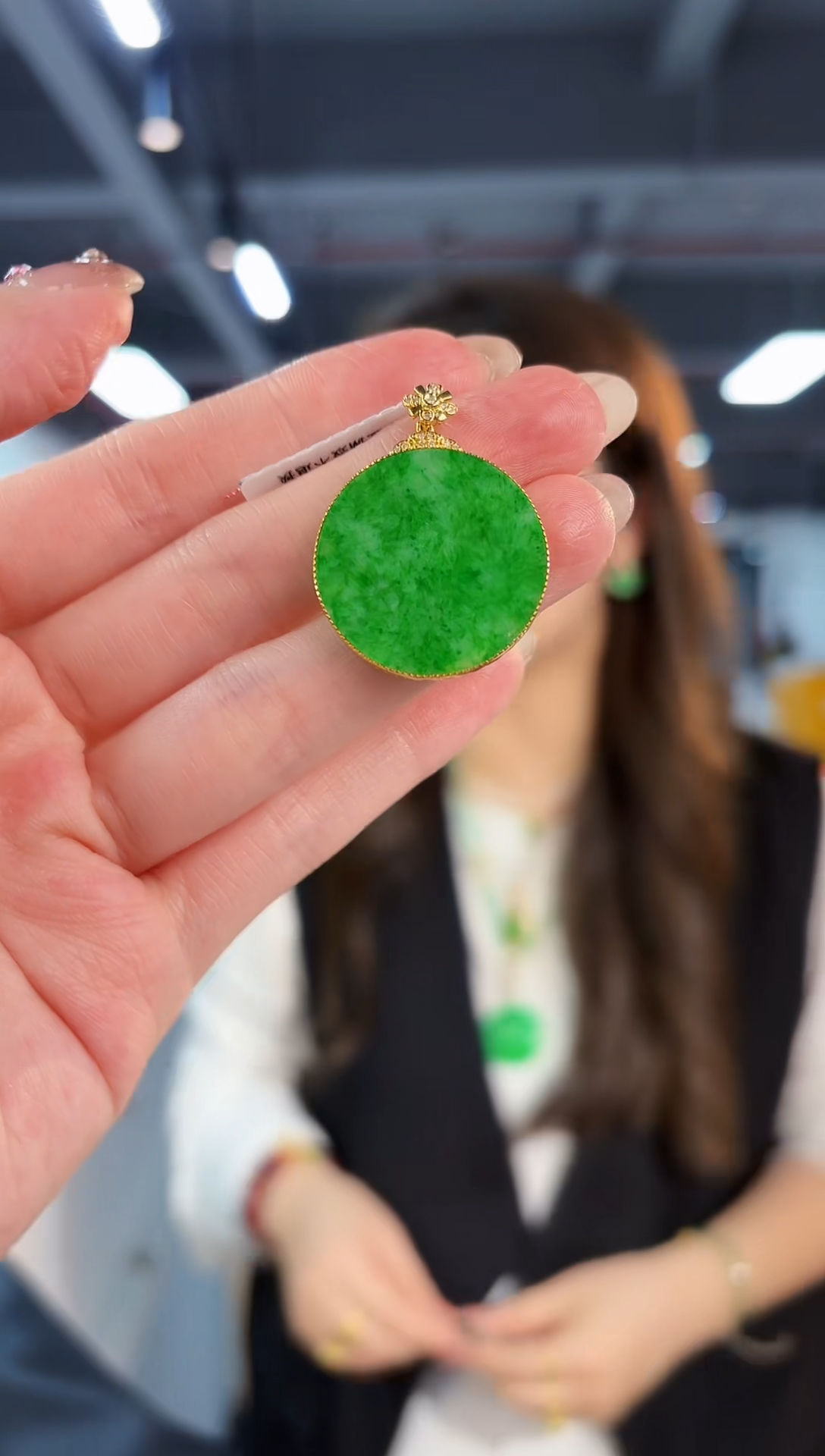 【闪购商品】翡翠颈饰18K金镶嵌缅料A货/支持复检/一件