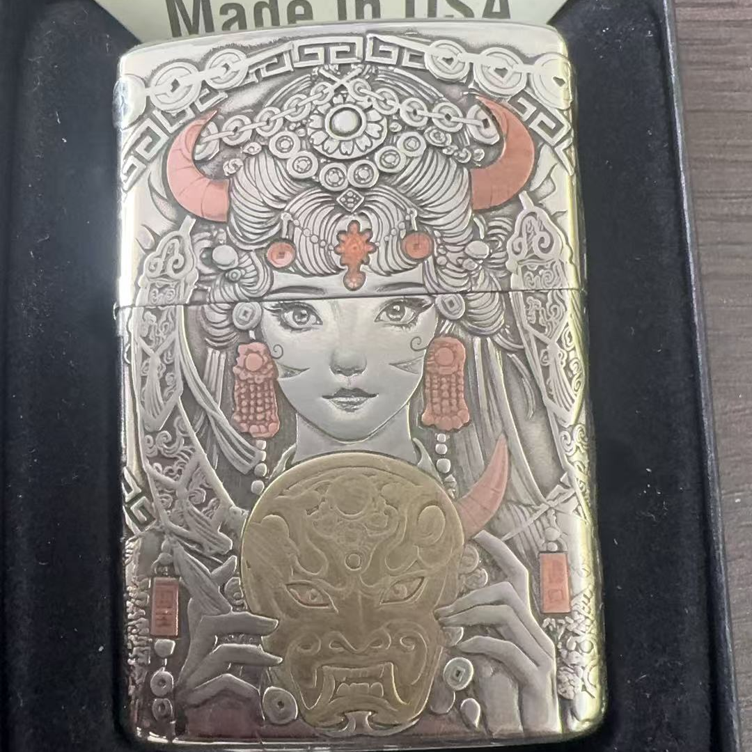 ZIPPO/之宝打火机白铜套壳【扎基拉姆】送男友生日高颜值高级感-205