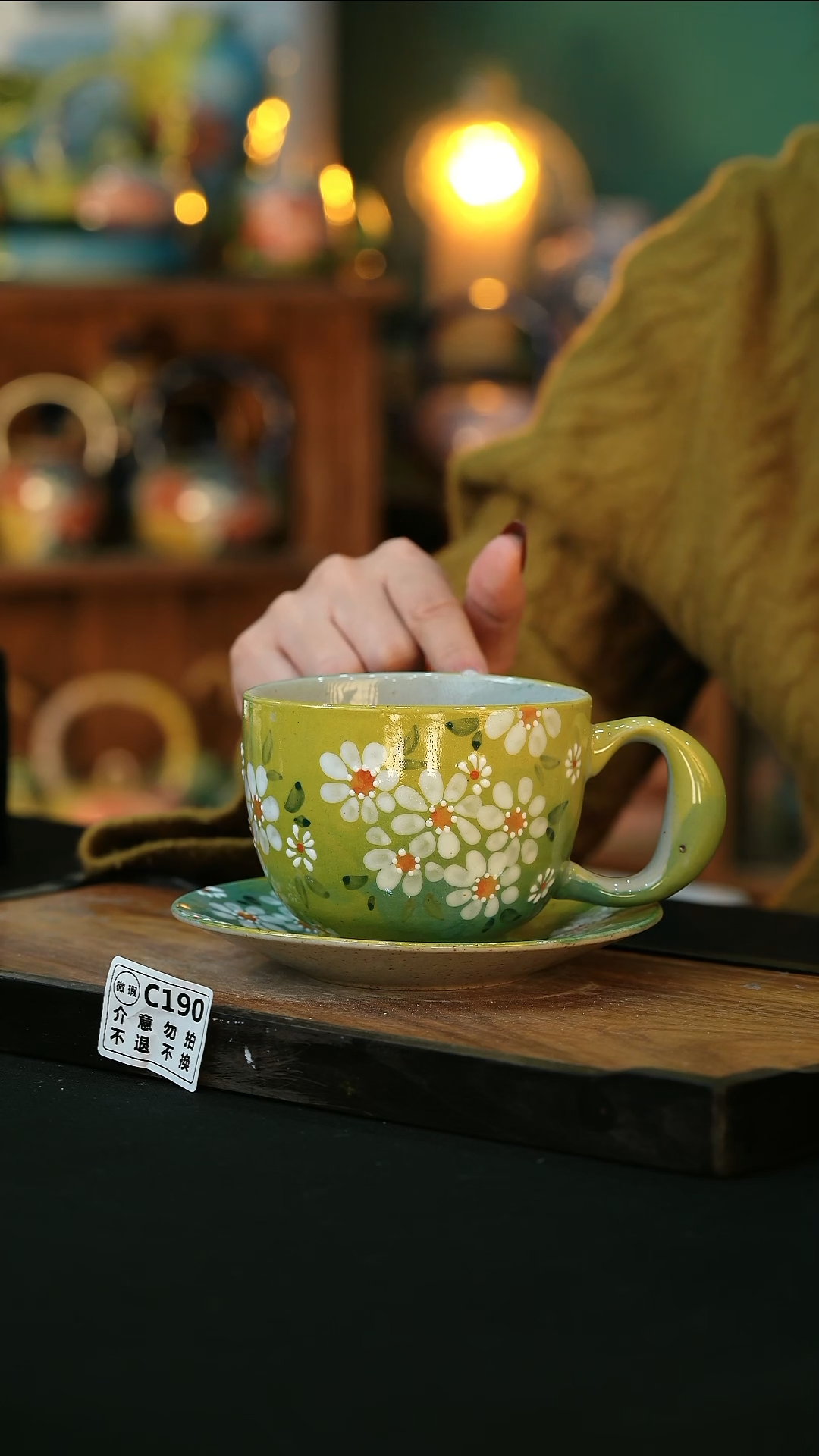 【闪购商品】杯手绘心瓷陶瓷浮力