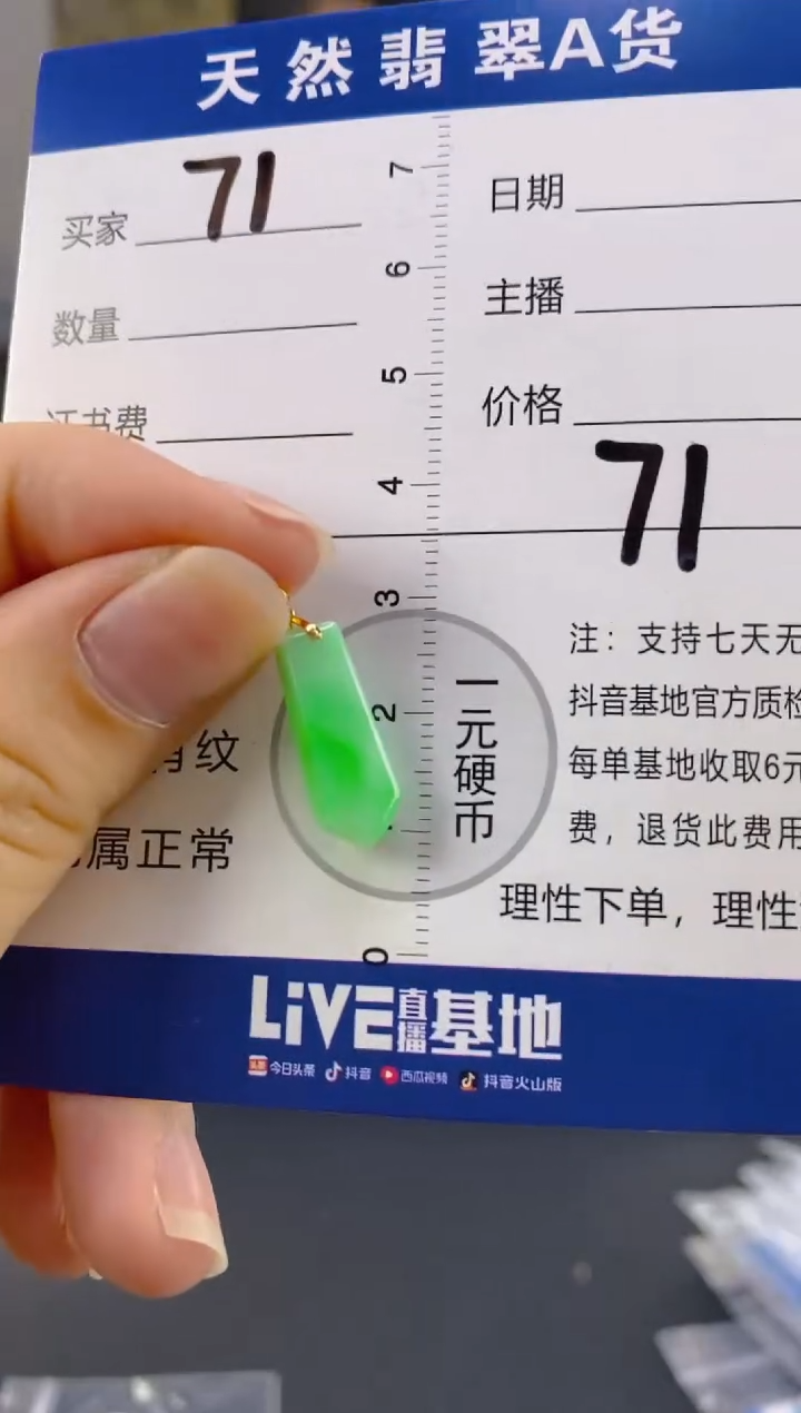 【闪购商品】翡翠颈饰18K金镶嵌天然A货翡翠