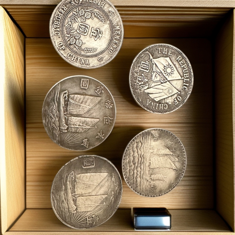 （壹）复古小头龙洋大头特殊币桌面摆件银元浮雕工艺品两枚随机发