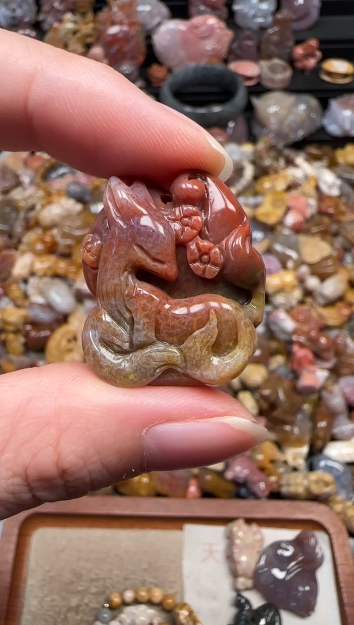 颈饰未镶嵌硅化珊瑚（珊瑚玉）158