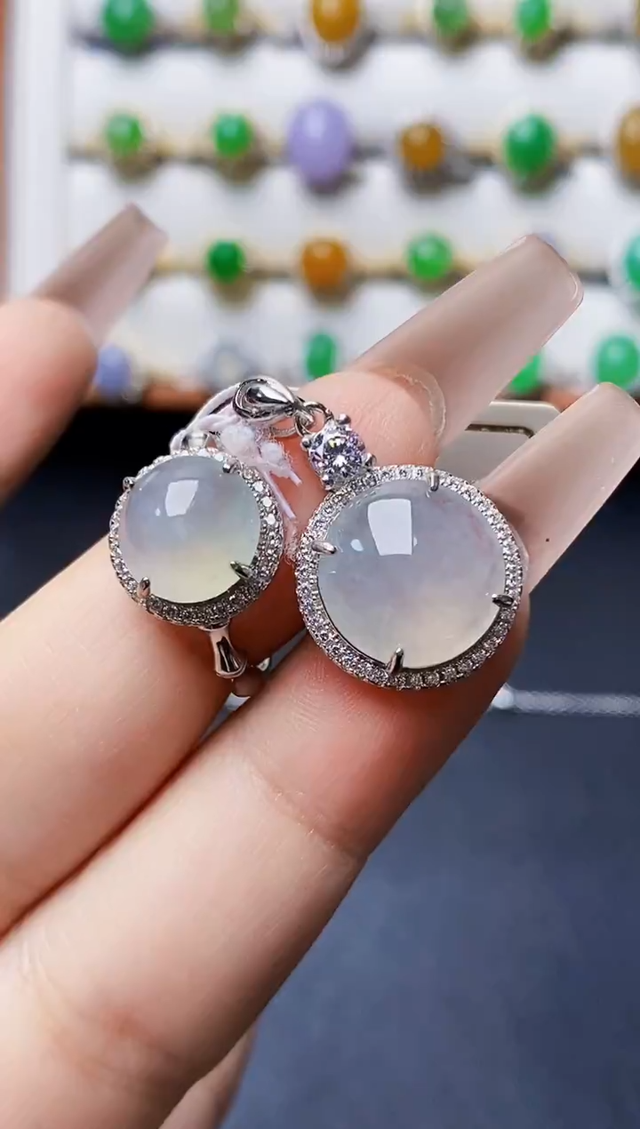 银S925镶嵌戒指翡翠2443