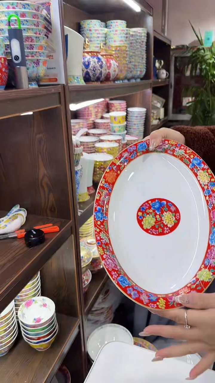【闪购商品】瓷片12英寸鱼盘1个景德镇陶瓷【秦坊】 