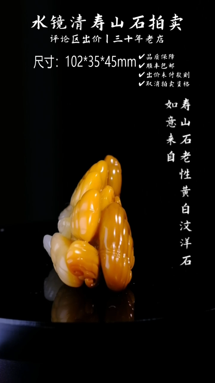 【闪购商品】寿山石寿山石黄白汶洋石灵芝