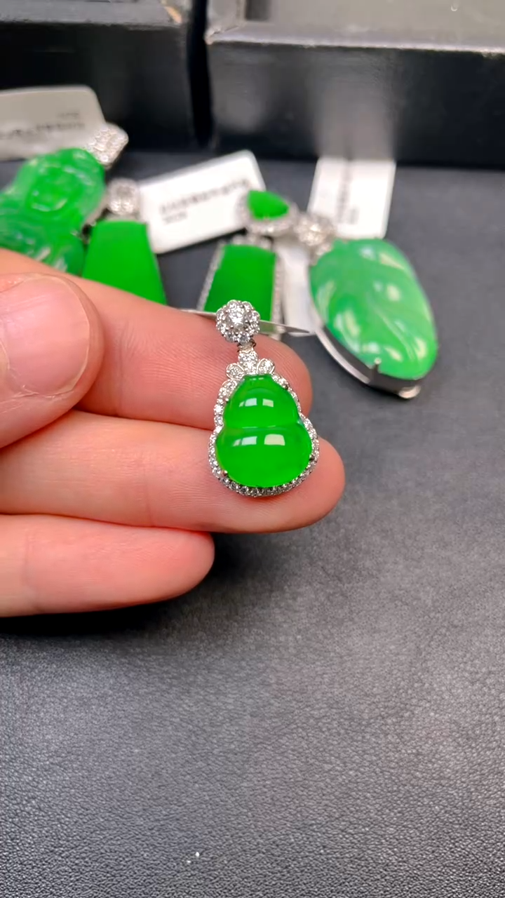 吊坠(不含链)银S925镶嵌翡翠1