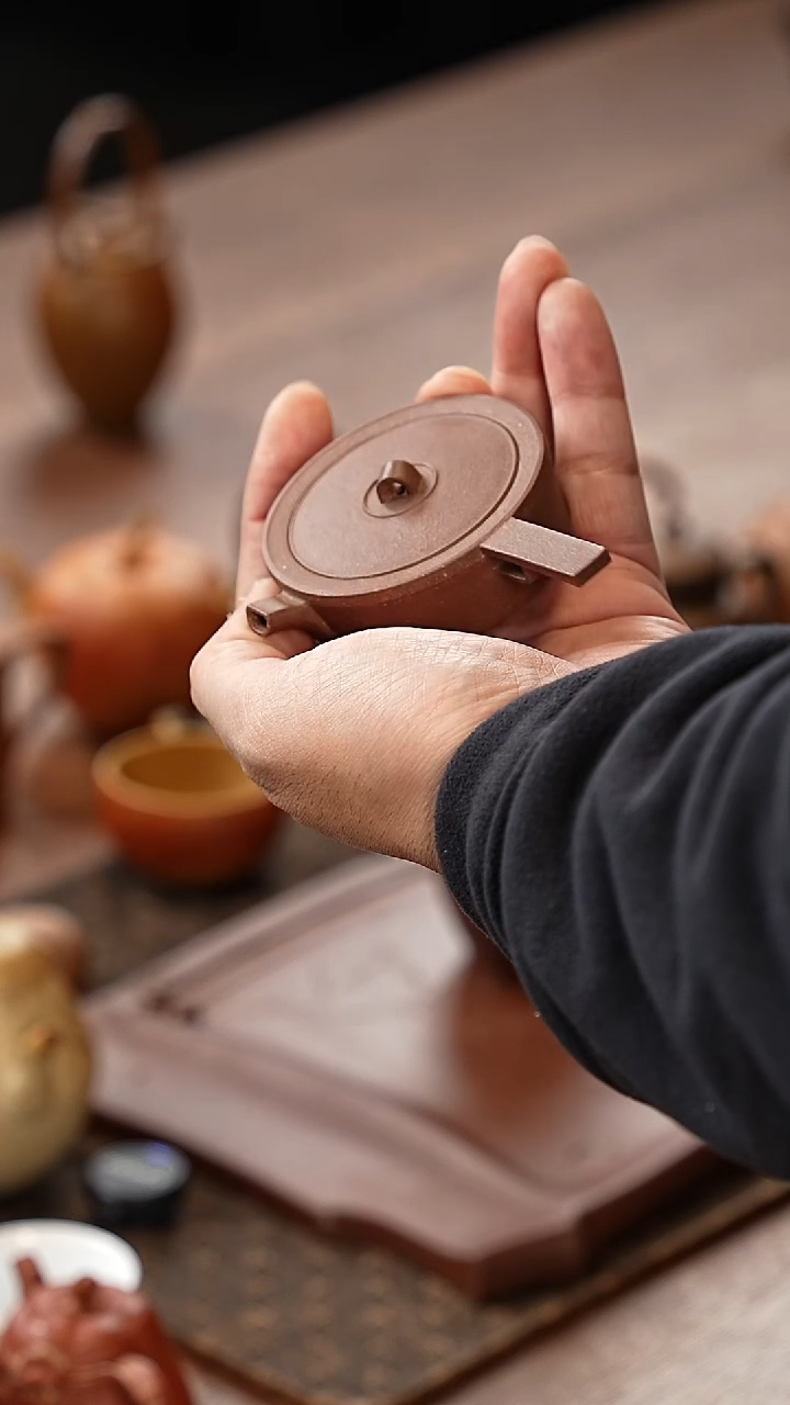 茶壶紫砂全手工铜镜侧把紫泥