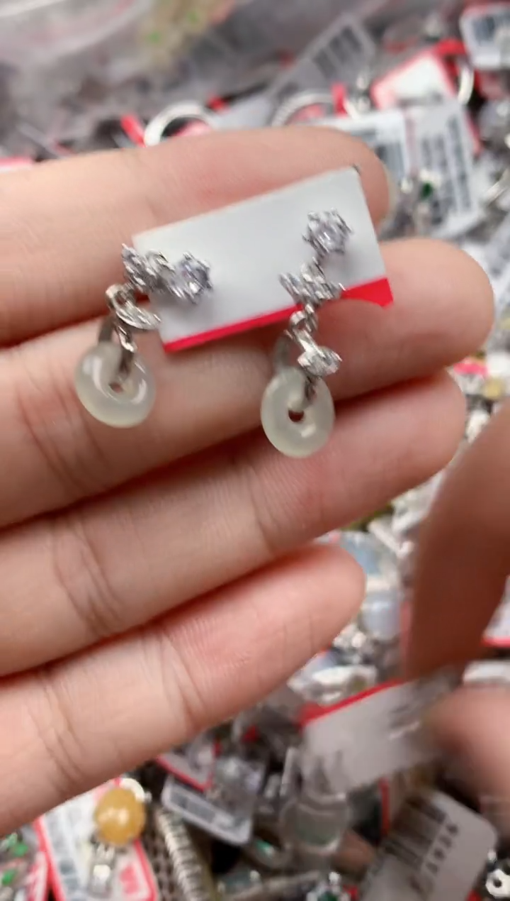 银S925镶嵌戒指翡翠天然A货缅甸翡翠