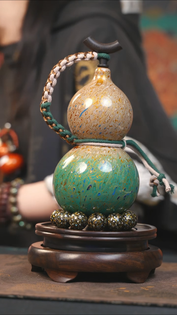 【闪购商品】YU200漆艺酒葫芦不包手串及旋转底座