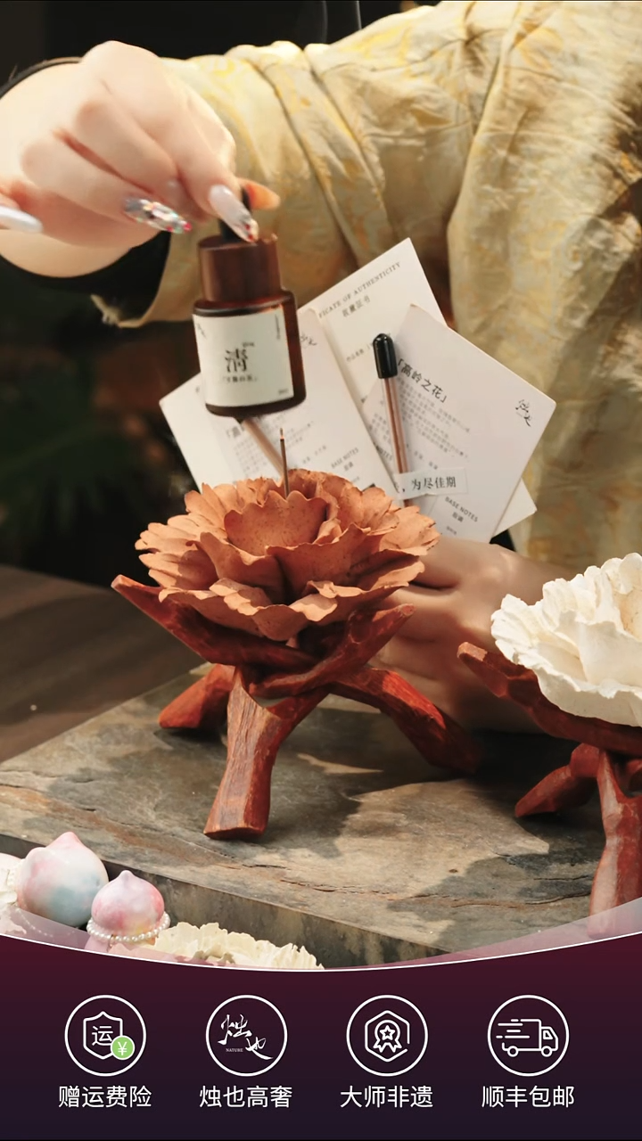 陶瓷烛也景德镇非遗手捏瓷花赤霞