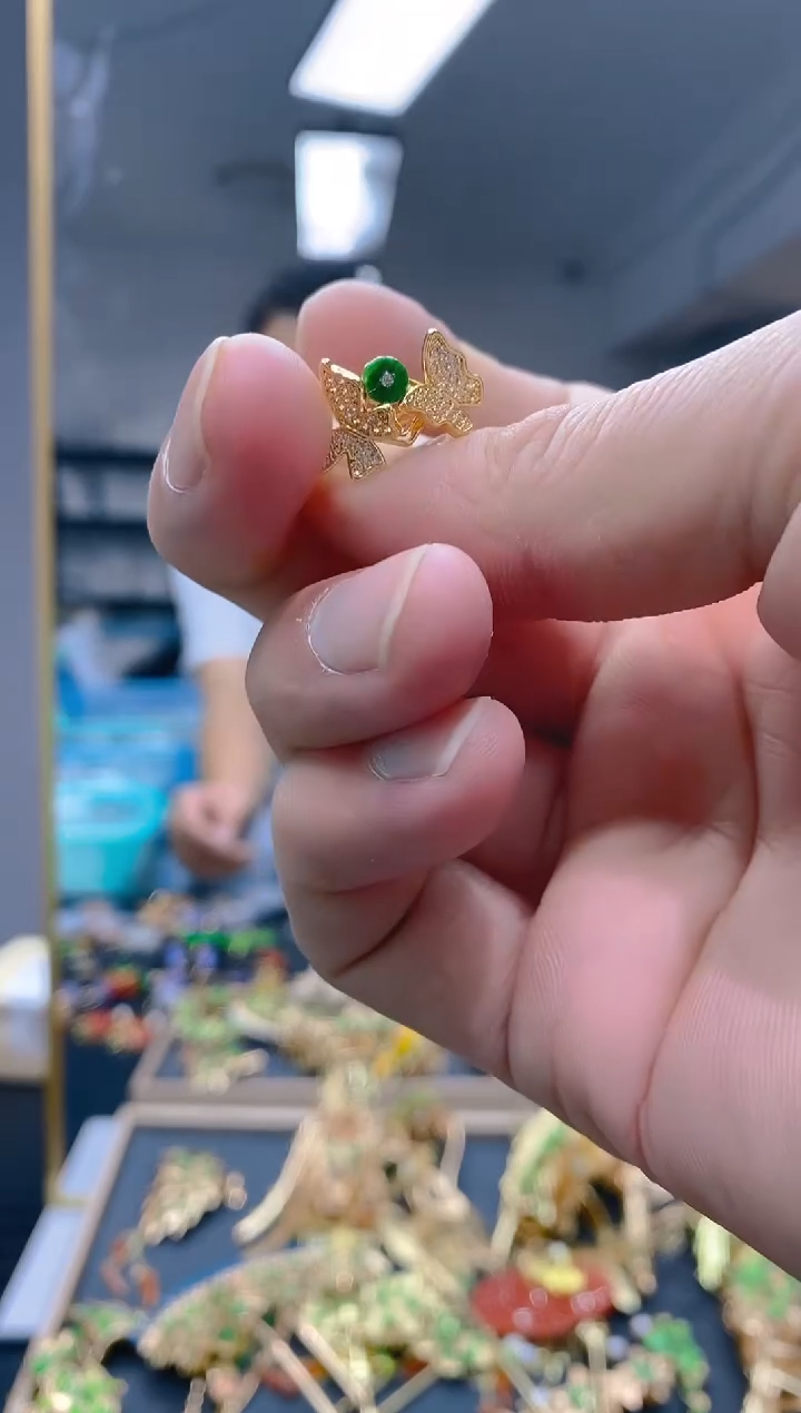 【闪购商品】翡翠耳饰合金095翡翠戒指