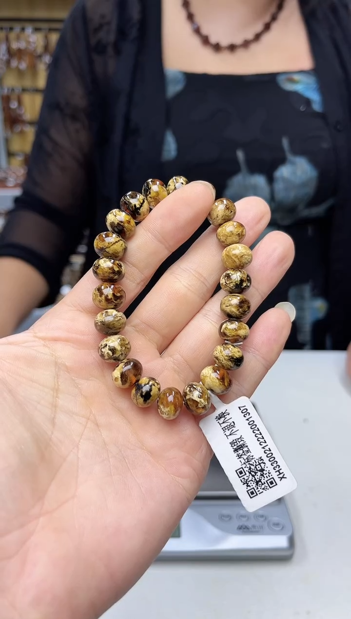 裸石琥珀未镶嵌抚顺琥珀11+溶洞手串多样性发其一