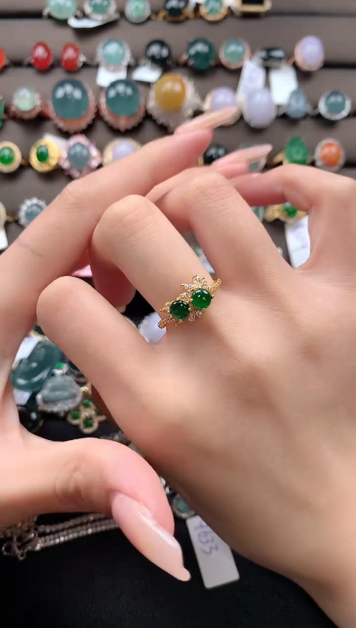 【闪购商品】翡翠戒指银S925镶嵌4324324