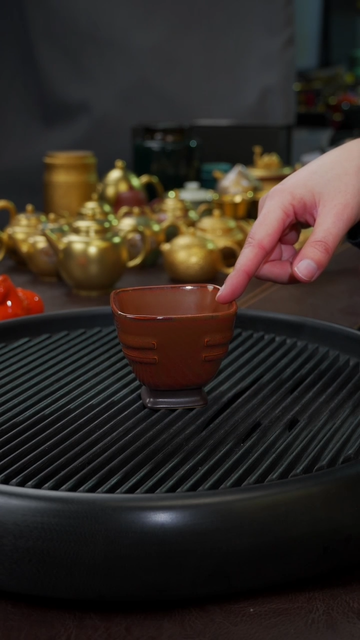 【闪购商品】杯【宜景窑油滴火凤凰】四方八卦