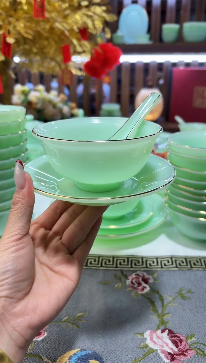 玉瓷三件套6套餐具