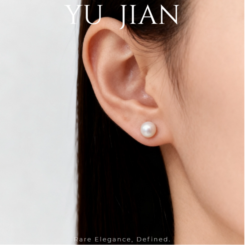 简约气质淡水珍珠耳钉百搭轻奢耳饰小众设计款经典复古